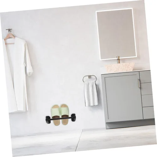 Vista 7 de Zapatero para almacenamiento de zapatos, con ventosa, soporte para toallas, soporte de pared, toallero de esquina para armario, baño, zapatero