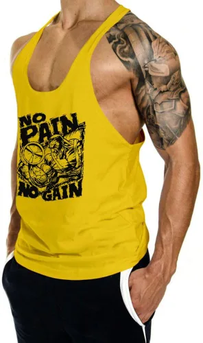 Vista 2 de Camiseta sin mangas de gimnasio para hombre, con espalda en Y, fitness, culturismo, entrenamiento muscular, camiseta sin mangas