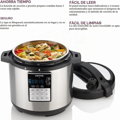 Vista 2 de Zavor LUX Edge 2 Multicooker, 6 cuartos de galón Plateado