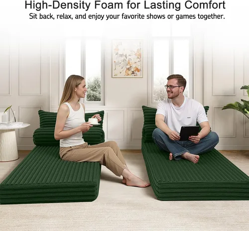 Vista 3 de MeMoreCool Sofá cama convertible, sofá cama plegable tamaño Queen, sofá cama extraíble con almohadas, sofá futón plegable para dormitorio, sala