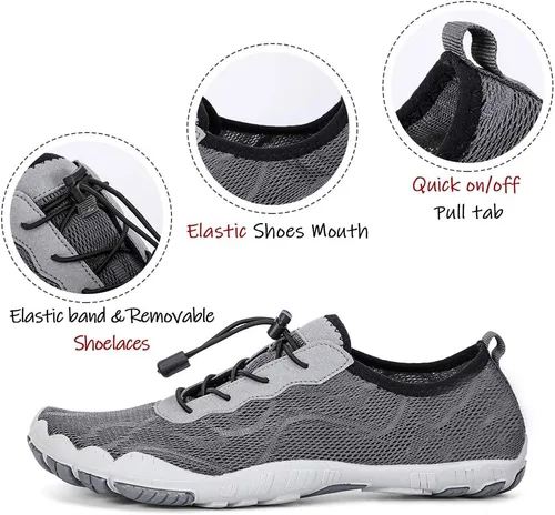 Vista 3 de HIITAVE - Zapatos acuáticos y con sensación de pies descalzos para hombre, calcetines acuáticos de secado rápido para deportes al aire libre