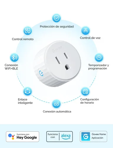 Vista 7 de Govee Enchufe inteligente, salida WiFi compatible con Alexa y Google Assistant, mini enchufes inteligentes para el hogar con función de temporizador