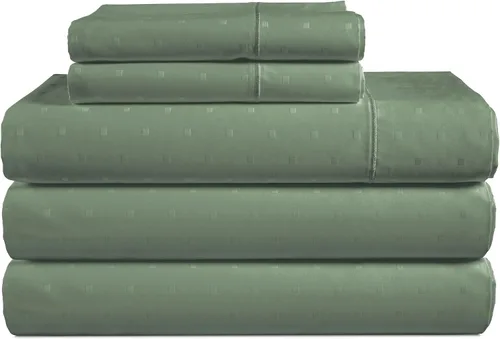 Vista 444 de LANE LINEN - Sábanas individual 100% algodón egipcio suave, cómodo y grueso de calidad de hotel, costuras reforzadas totalmente elásticas, sin