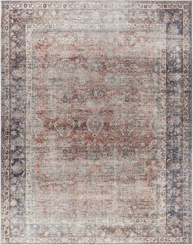Vista 3 de Hauteloom Kemer - Alfombra lavable a máquina para sala de estar, vintage envejecida y desgastada, oriental y bohemio, floral, apta para mascotas