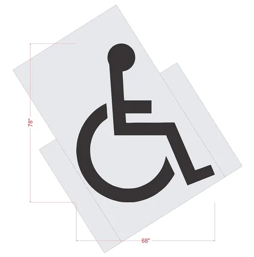 Vista 5 de Plantilla de estacionamiento – Plantilla ADA para discapacitados de 78 pulgadas (6 pulgadas de trazo) – 3 plantillas – 78 x 68 x 1/8 pulgadas