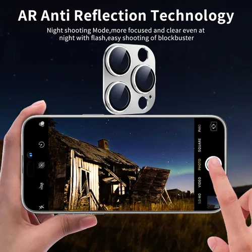 Vista 3 de Protector de lente de cámara para iPhone 15 Pro/iPhone 15 Pro Max, cubierta de cámara de aleación de metal con accesorios de protector de pantalla