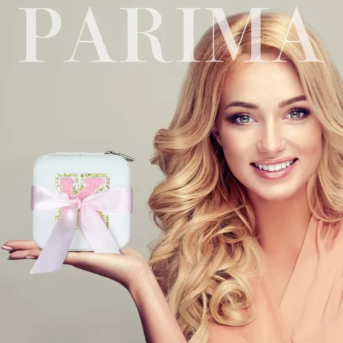Vista 4 de Parima Joyero para mujeres y niñas, joyeros con inicial H Joyero pequeño Joyeros para ella Regalos de viaje para mujeres y niñas - Letra H, blanco