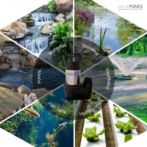 Vista 7 de HALF OFF PONDS Pond Pulse 3,000 GPH Bomba sumergible de cascada - Bomba híbrida de estanque de accionamiento con cable de 30 pies - Eficiencia
