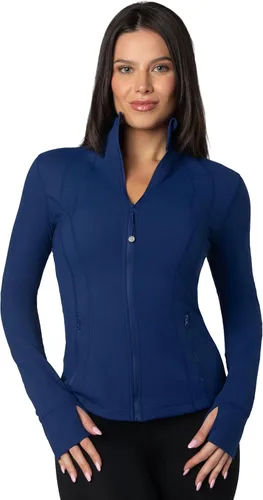 Vista 9 de 90 Degree By Reflex Chaqueta ligera atlética con cremallera completa, ajuste delgado, para correr, con aberturas para los pulgares Negro