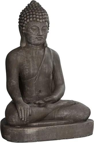 Vista 5 de John Timberland - Estatua de Buda sentado. Escultura Zen. Decoración de jardín asiático japonés para exteriores. Porche delantero, patio, jardín