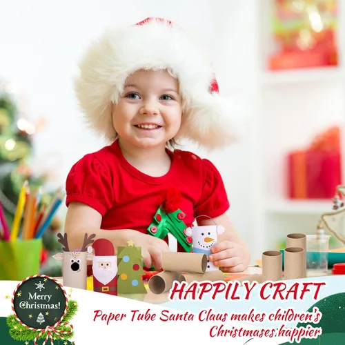 Vista 7 de Henoyso Paquete de 200 tubos de cartón para manualidades, rollos de papel higiénico de 1.57 x 3.35 pulgadas de grosor, resistentes para niños