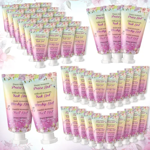 Vista 16 de Paquete de 50 lociones cristianas para manos, regalos a granel para mujeres, regalos para el Día de la Madre, mini loción de mano de viaje
