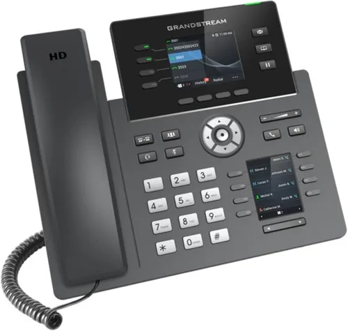 Vista 2 de Grandstream Teléfono IP GRP2614 4 líneas, 6 cuentas SIP Pantalla a color de 2.8 pulgadas Gigabit Ethernet de doble puerto con PoE integrado