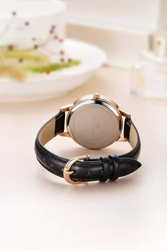 Vista 5 de BRIGADA - Reloj de mujer elegante reloj para mujer correa de cuero reloj de chicas para mujer impermeable