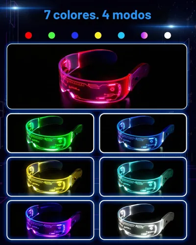 Vista 8 de Gafas de visera LED iluminadas, Alta tecnología+panal