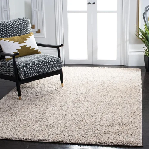 Vista 13 de SAFAVIEH Arizona Shag Collection ASG820A - Alfombra de pasillo, 2 pies 3 pulgadas x 6 pies, color crema, diseño sólido, no desprende pelusa y fácil