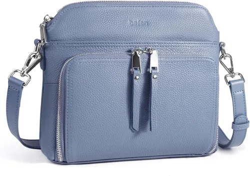 Vista 15 de befen - Bolsos cruzados de cuero genuino para mujer, bolso pequeño cruzado para el hombro con billetera RFID incorporada