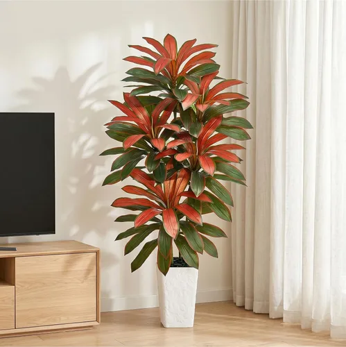 Vista 25 de Árbol de Dracaena artificial, plantas artificiales de 5 pies, maceta Verde-negro Pot