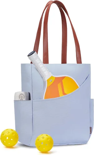 Vista 14 de Bolso de Pickleball para Mujeres, Elegante Bolso de Nylon con Capacidad para 2 Palas, Bola, Equipo, Bolso de Hombro Utilitario para Deportes
