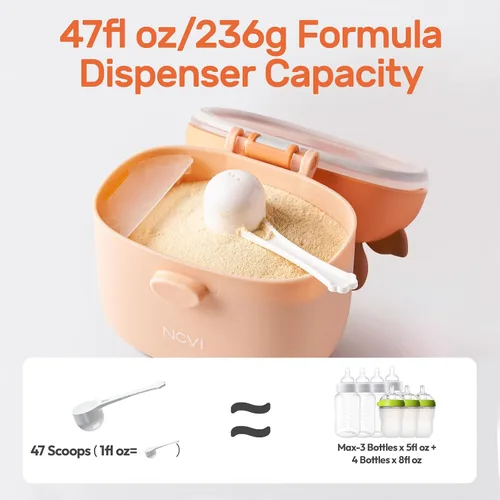 Vista 2 de NCVI - Contenedor de fórmula para llevar, dispensador de fórmula para bebés sobre la marcha con cuchara Multi-Purpose Storage Holder for Snacks