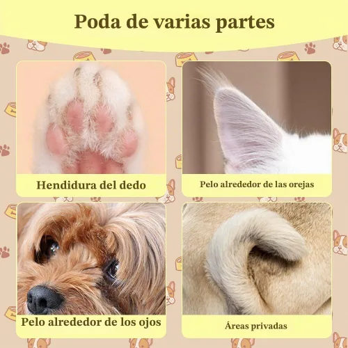 Vista 6 de Yilia Recortadora de microprecisión mejorada para mascotas, multifuncional, para aseo con luz LED, de bajo ruido, impermeable, recargable