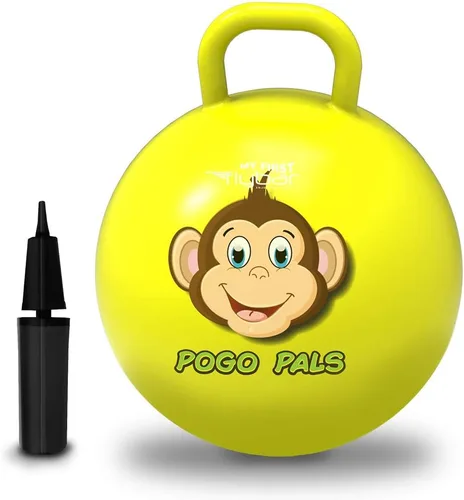 Vista 10 de Flybar - Bola saltarina para niños, pelota inflable con asa para jugar en interiores y exteriores, incluye bomba, juguete de pelota saltarina