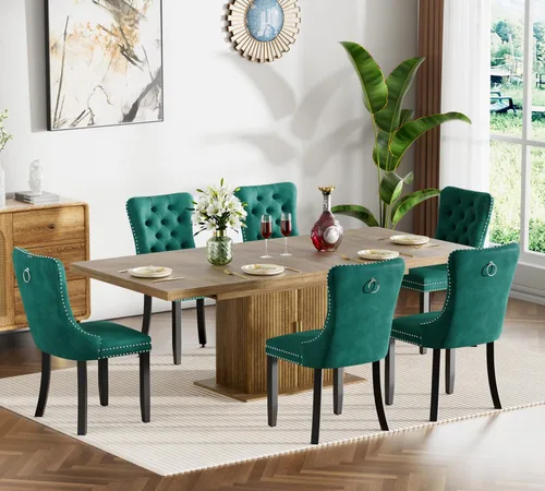 Vista 69 de Juego de mesa de comedor extensible de 5 piezas, juego de mesa de comedor extensible de estilo granja para 4, mesa de cocina expandible de madera