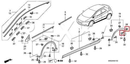 Vista 6 de Rexka Juego de 10 tornillos de nailon para Honda Acura 90114-SE0-000, 90676-SA7-003