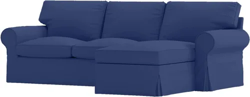 Vista 9 de Solo funda para sofá. Sofá de dos plazas Ektorp de algodón denso (2 plazas) con funda de repuesto para tumbona compatible con la funda de sofá Azul