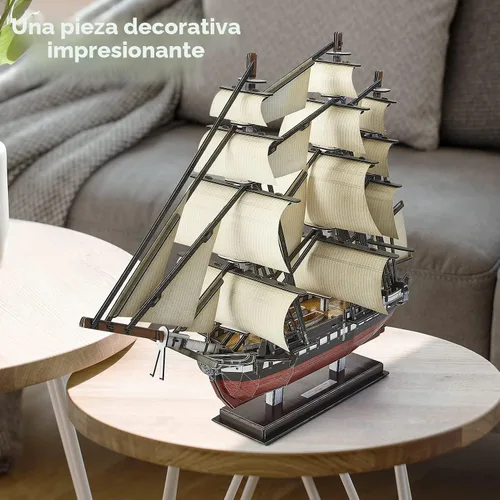 Vista 5 de CubicFun Rompecabezas 3D de barco para modelos de barco de vela USS Constitution para adultos y adolescentes, 193 piezas