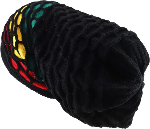 Vista 2 de Rasta Dreadlock Reggae 100% algodón profundo corona larga Beanie Hat