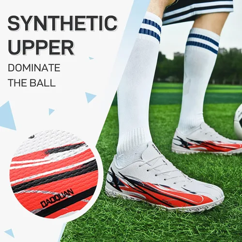 Vista 5 de Zapatos de fútbol para hombre, botines de fútbol atléticos, de alta calidad, transpirables, antideslizantes, para exteriores, para entrenamiento