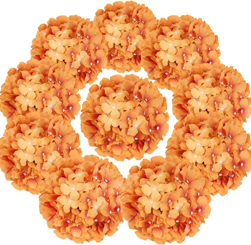 Vista 23 de Cabezales artificiales de hortensias de seda para decoración de bodas caseras, 10