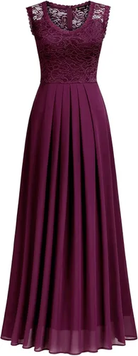 Vista 5 de Miusol - Vestido de mujer casual con cuello en V sin mangas estilo vintage para boda maxi vestido