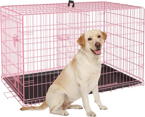 Vista 10 de Jaula para perros pequeños de 24 pulgadas, jaulas resistentes para perros pequeños, jaula plegable de alambre de metal con bandejas extraíbles