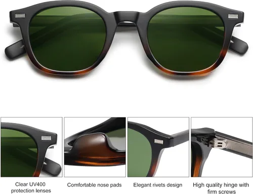Vista 4 de SOJOS Gafas de sol cuadradas para mujeres y hombres, protección UV, diseño de moda, estilo rectangular, unisex, SJ2316