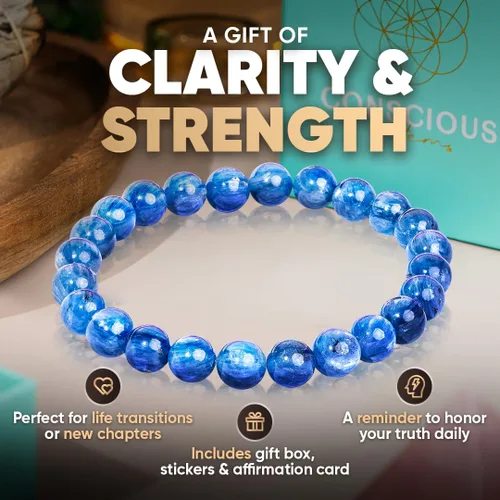 Vista 26 de Conscious Items Pulseras espirituales para mujeres y hombres, pulsera de cristal curativo con piedras naturales para meditación, alineación