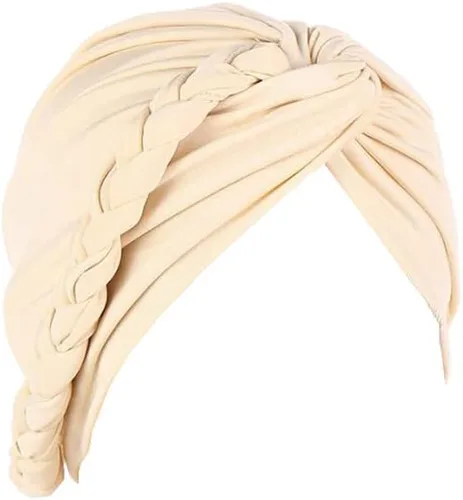 Vista 9 de Lucky staryuan Gorros para el cáncer de quimioterapia para mujer, suave y preatado, trenzado trenzado, turbante