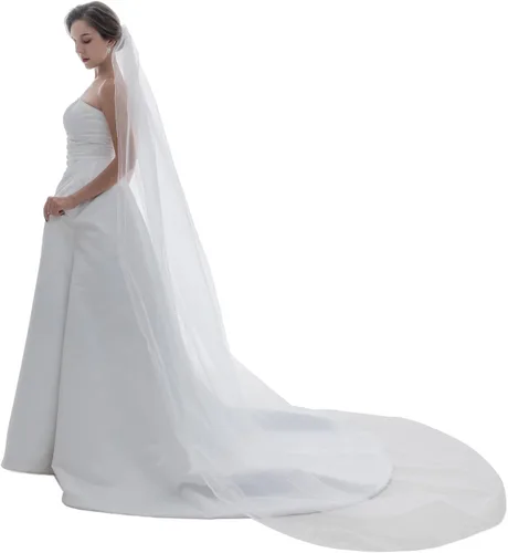 Vista 5 de SAMKY 1T 1 Tier Pencil Edge Bridal Wedding Veil All Lengths 3036 45607290108
