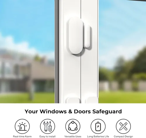 Vista 6 de PGST Sistema de alarma para el hogar, sistema de alarma para seguridad en el hogar, control remoto inalámbrico WiFi, aplicación de alerta, sensor