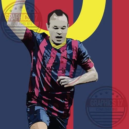 Vista 5 de Póster de Andres Iniesta de Barcelona Soccer Print – Arte de fútbol – Impresión de fútbol sin marco – Decoración de fútbol – Póster de fútbol