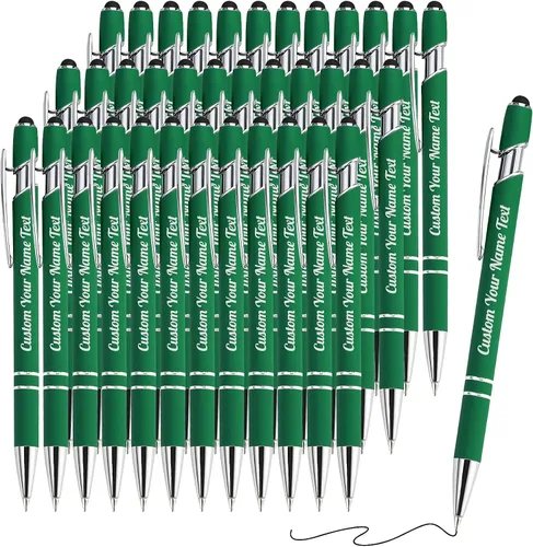 Vista 87 de 12 unidades de bolígrafos personalizados a granel con nombre grabado gratis, bolígrafos de bola personalizados con lápiz óptico, mensaje de texto