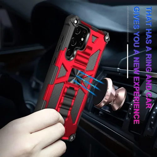 Vista 7 de Asuwish Funda para Samsung Galaxy S22 Ultra 5G con protector de pantalla de vidrio templado y accesorios para celular, función atril, protección