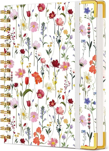 Vista 18 de Cuaderno estético en espiral para mujer, 200 páginas, cuadernos rayados de 8.5 x 11 pulgadas, diarios en espiral grandes de tapa dura A4 con papel