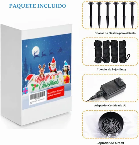Vista 7 de Beyond Your Thoughts Decoración inflable de Navidad de 10 pies de largo, pancarta de Papá Noel, ciervo, pingüino, regalos inflables para vacaciones