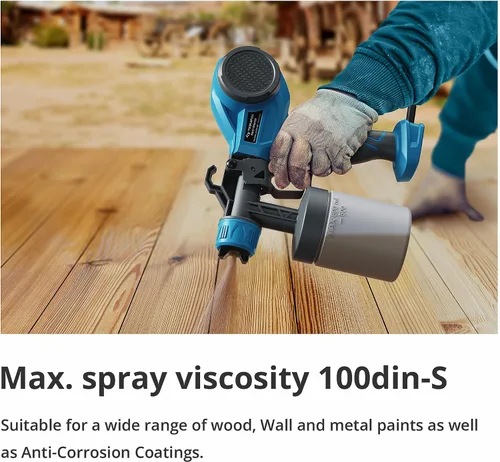 Vista 3 de Tilswall - Pulverizador de pintura HVLP, pistola de aerosol ligera, pistola de pintura eléctrica de alta potencia, 4 boquillas y 3 patrones