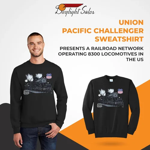 Vista 4 de Daylight Sales Union Pacific Challenger 3985 At Night Railroad Sudadera 3985