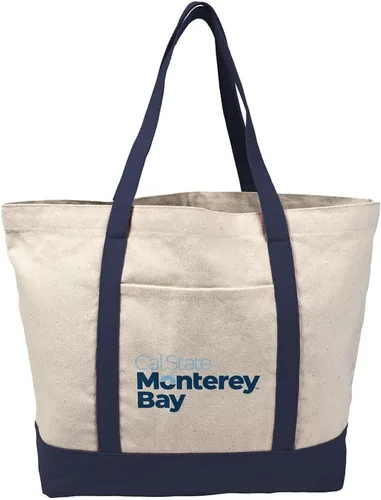 Vista 103 de Campus Lab Bolsa de lona con logotipo primario colegiado con bolsillo externo, bolsa de hombro reutilizable para ir de compras, playa Águilas A&m