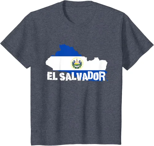 Vista 52 de Camiseta con la bandera de El Salvador, mapa de El Salvador, camiseta de Salvador para mujer, Negro