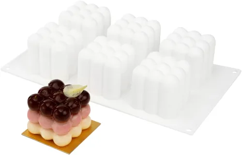 Vista 23 de Restaurantware -Molde de bola de 8 cavidades de pastelería, 1 molde de chocolate listo para horno - Molde de silicona blanca flexible, congelable